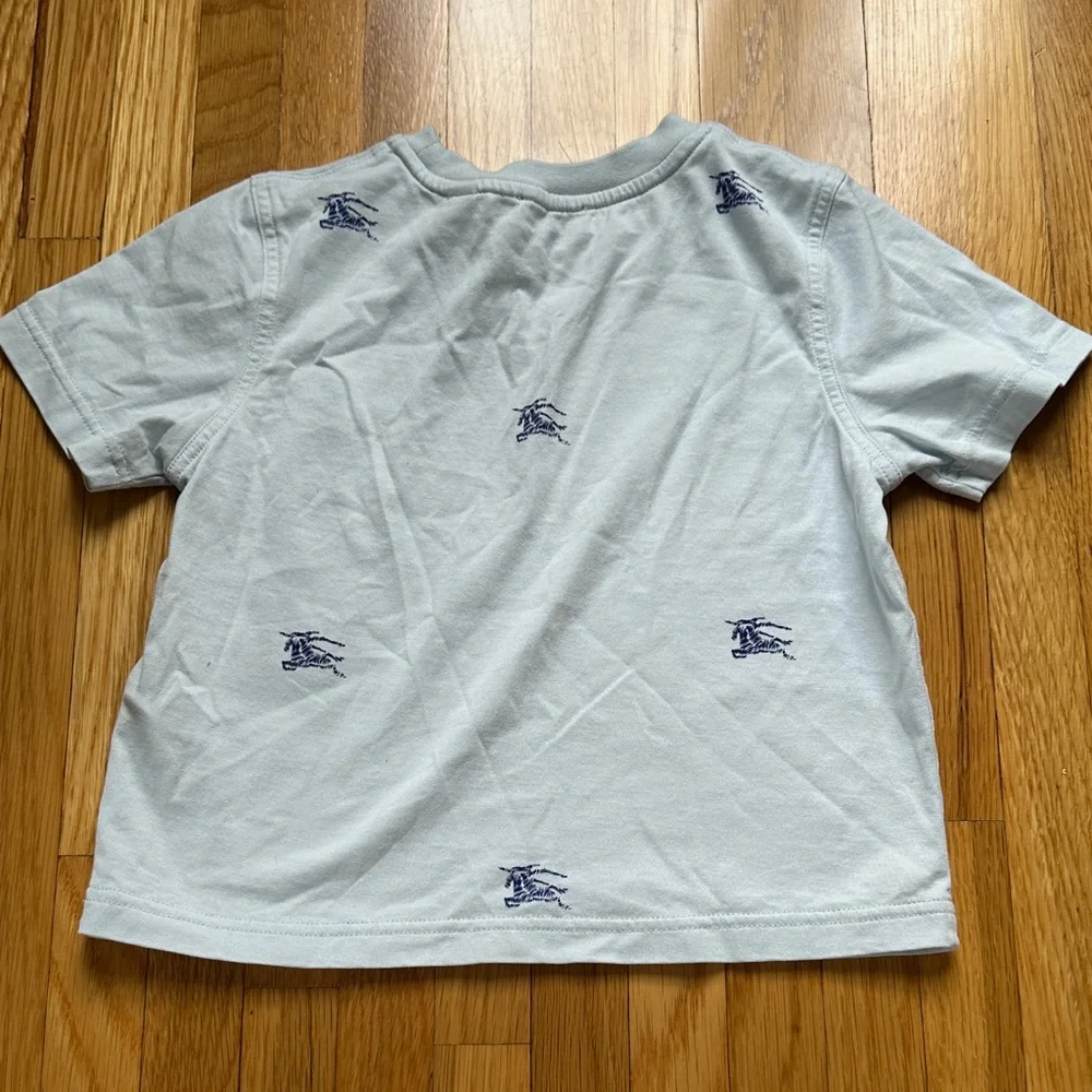 Burberry Light Blue Kids Tee with Navy Graphics - Picture 4 of 5
